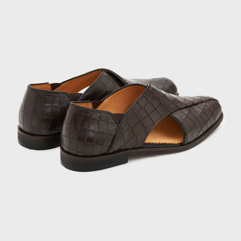 Peshauri 2.0 | Wood Brown Croco Leather